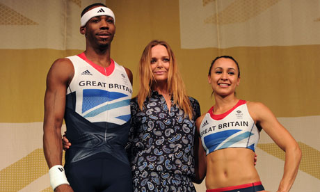 Phillips Idowu, Stella McCartney and Jessica Ennis model the Team GB outfit